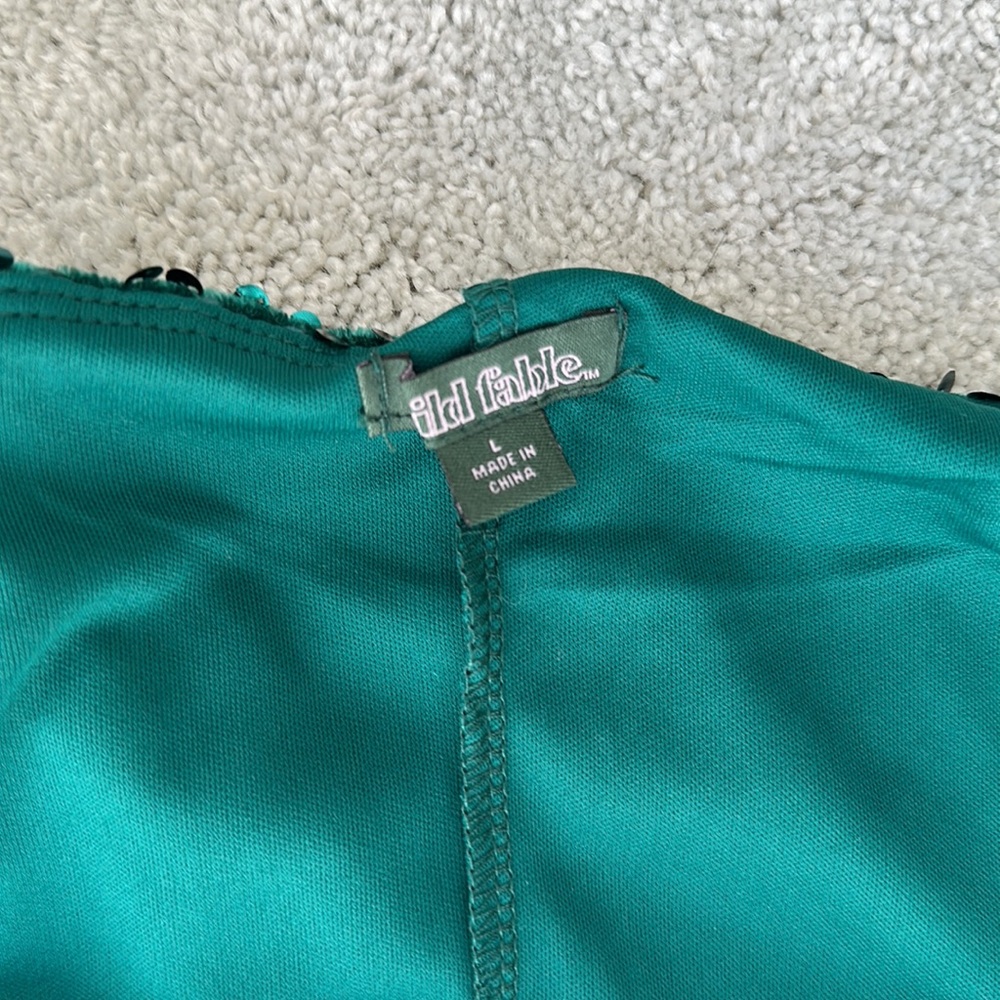 Wild Fable Green Sequin Mini Skirt - Picture 3 of 7